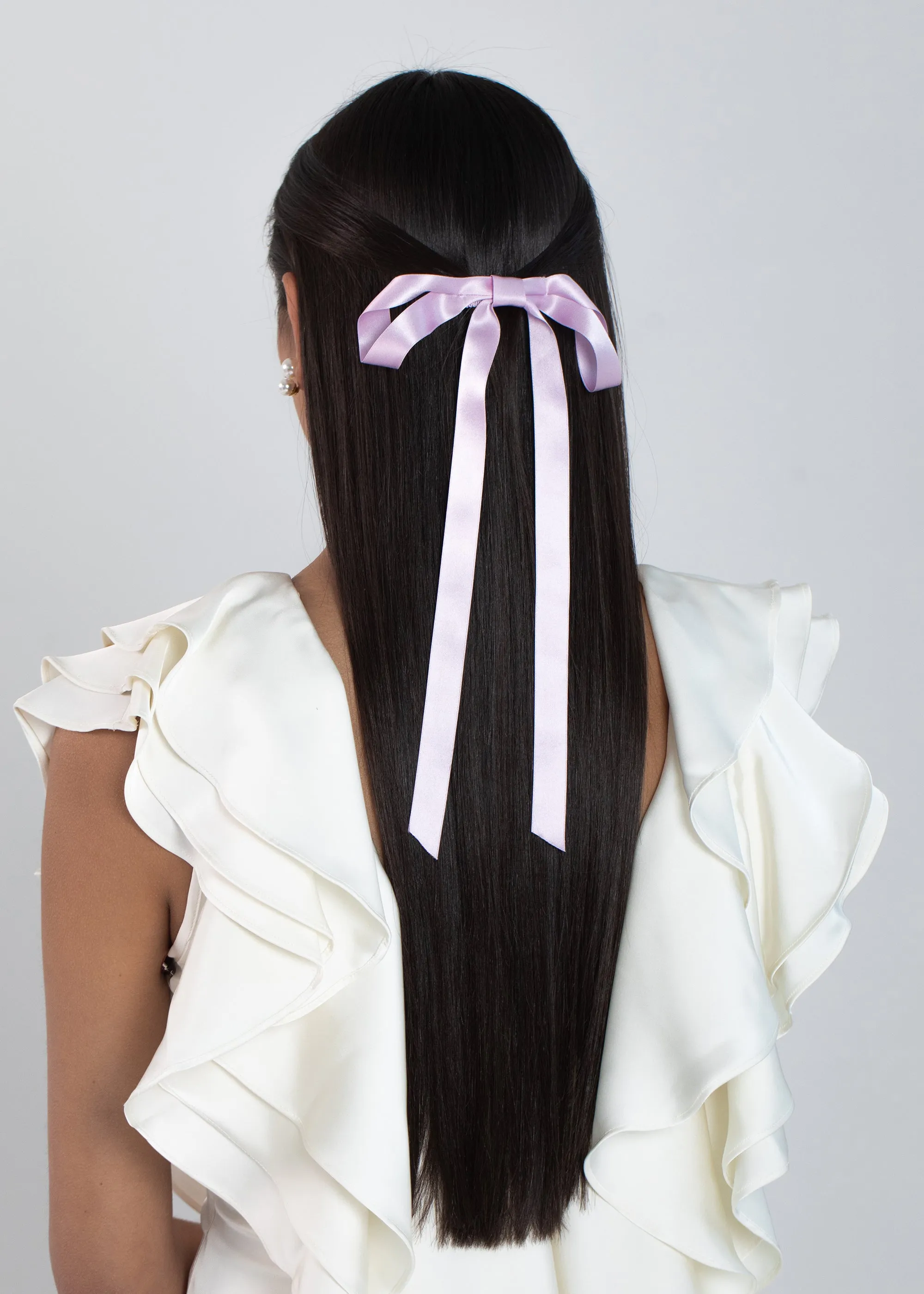 Gretta Bow Barrette -- Lilac