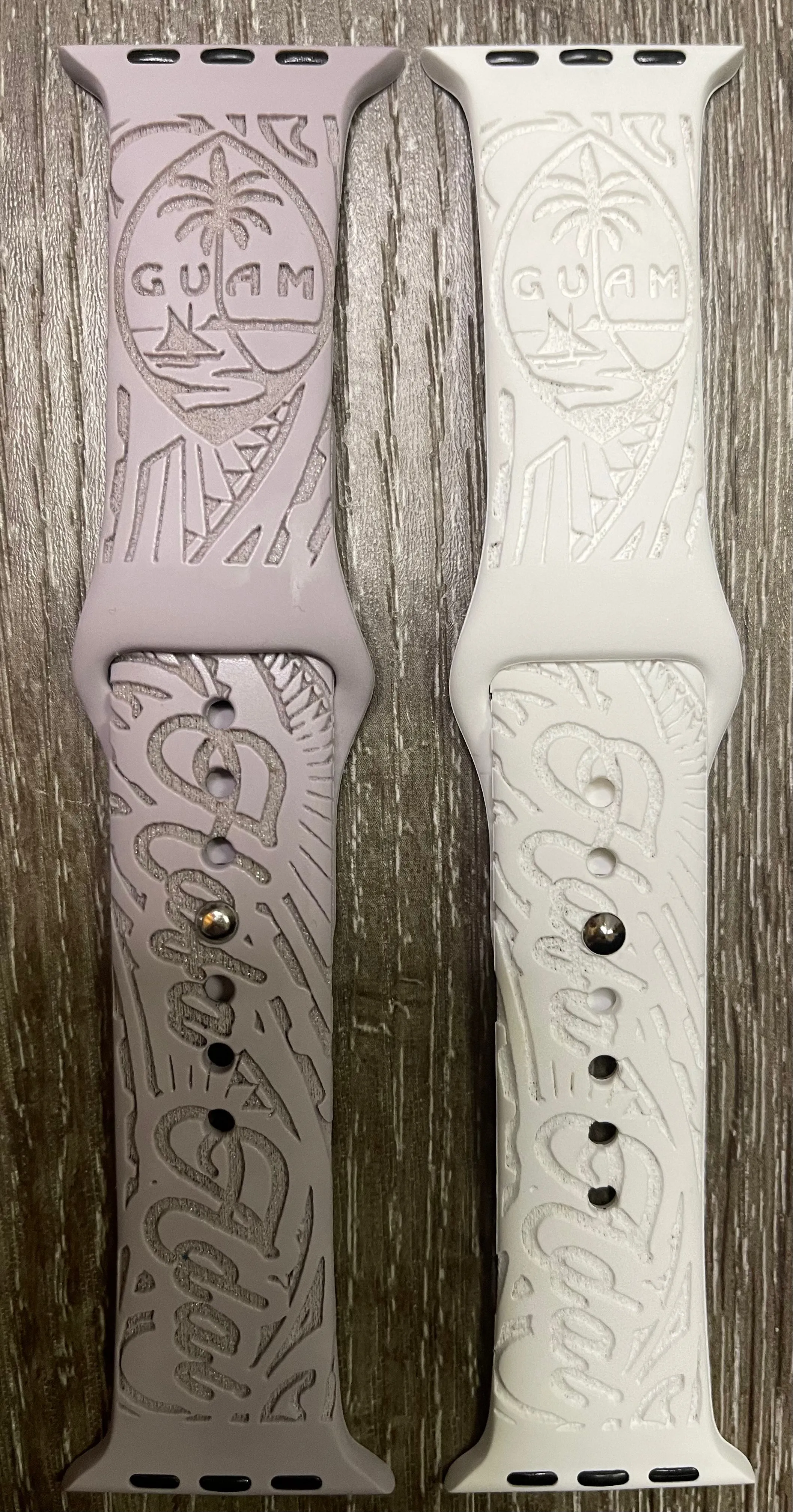 Guam Seal and Hafa Adai Engraved iWatch Bands