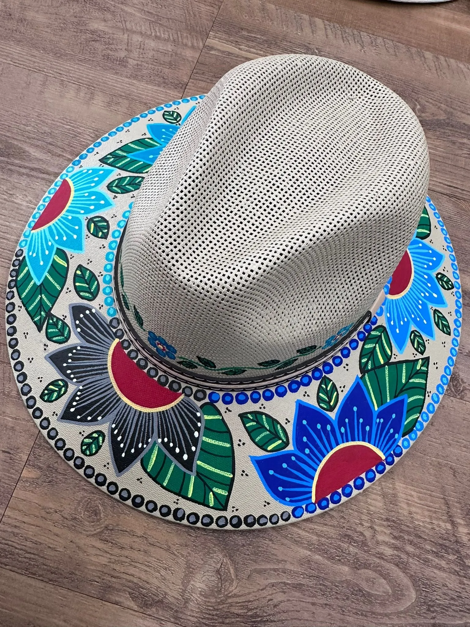 Hand painted Mexican hat Floral