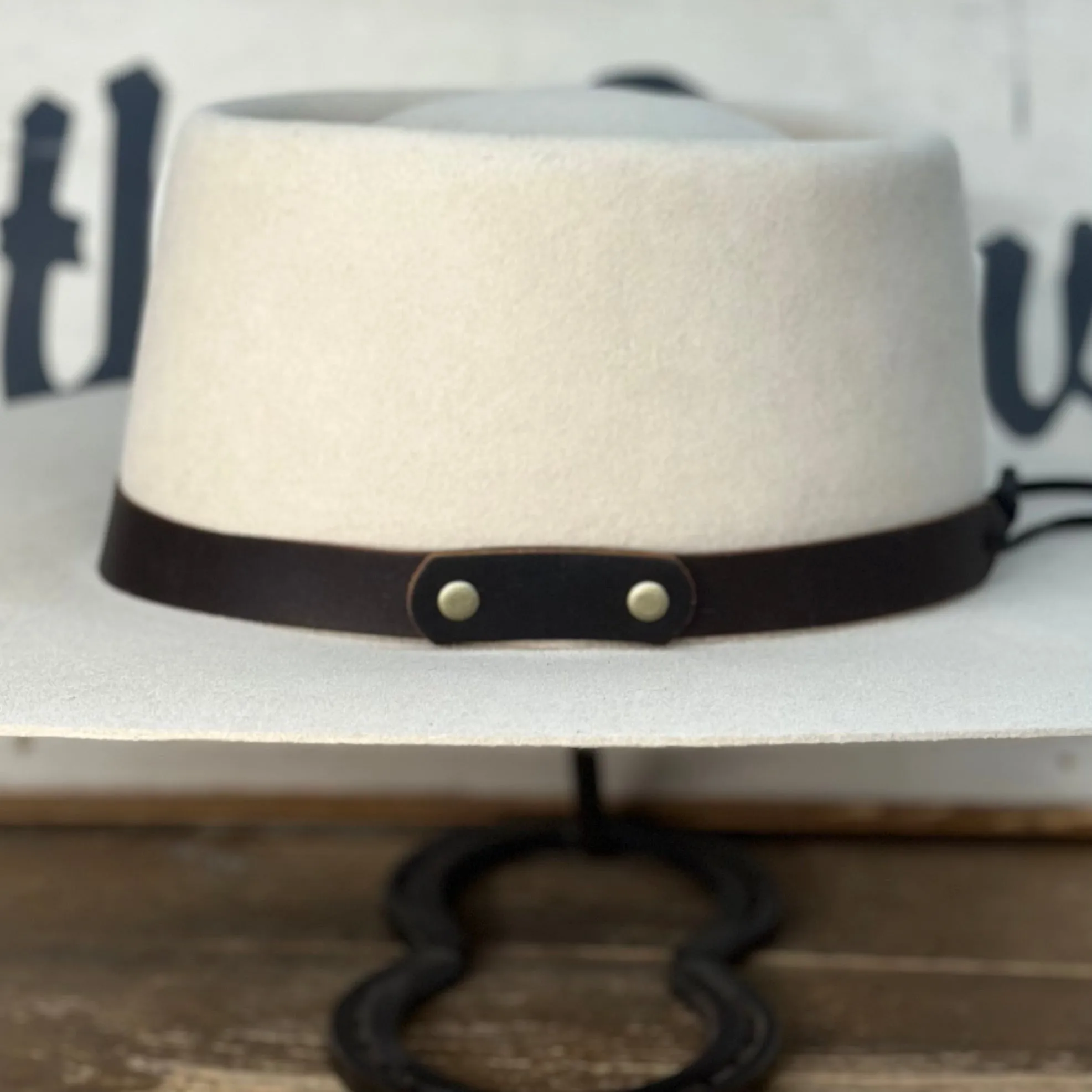 Hatband |  Brown Leather w/ Brass Rivets