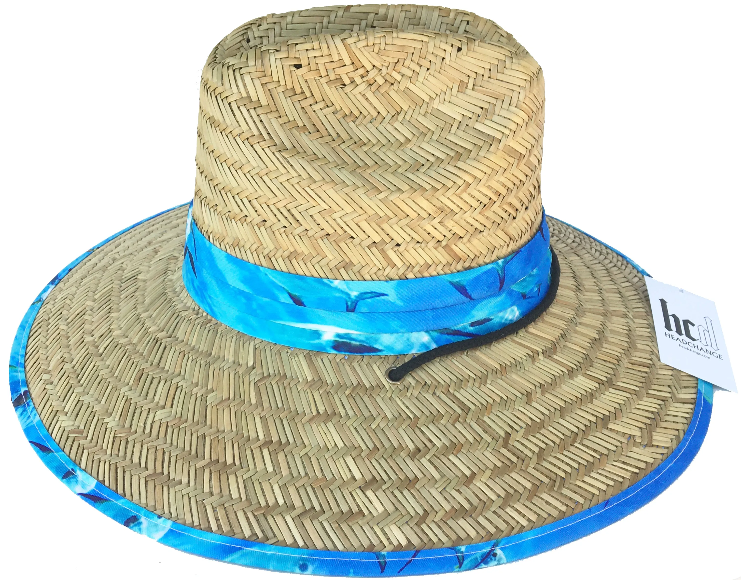 Headchange Wide Brim Lifeguard Hat Blue Fish Underbrim