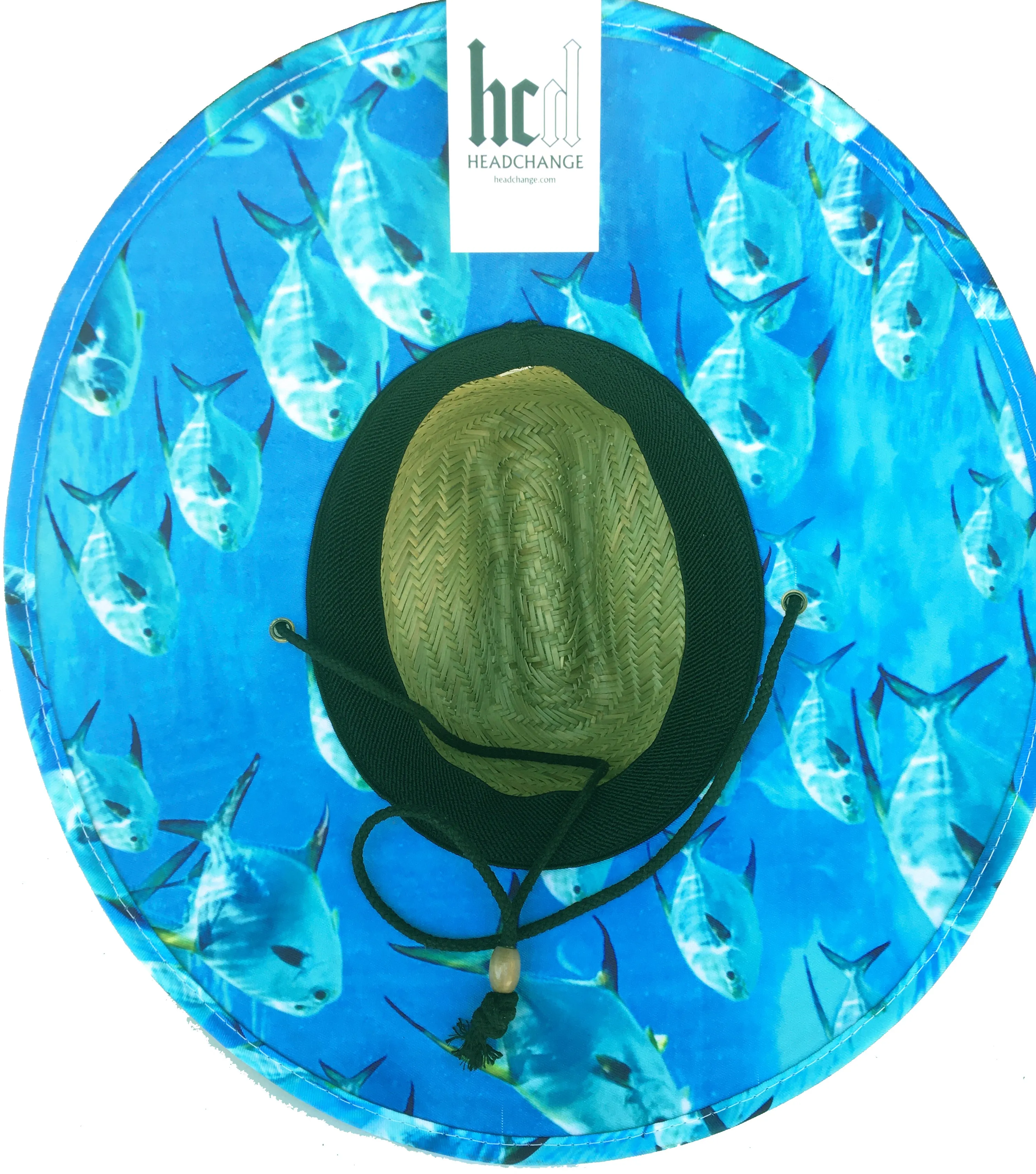 Headchange Wide Brim Lifeguard Hat Blue Fish Underbrim