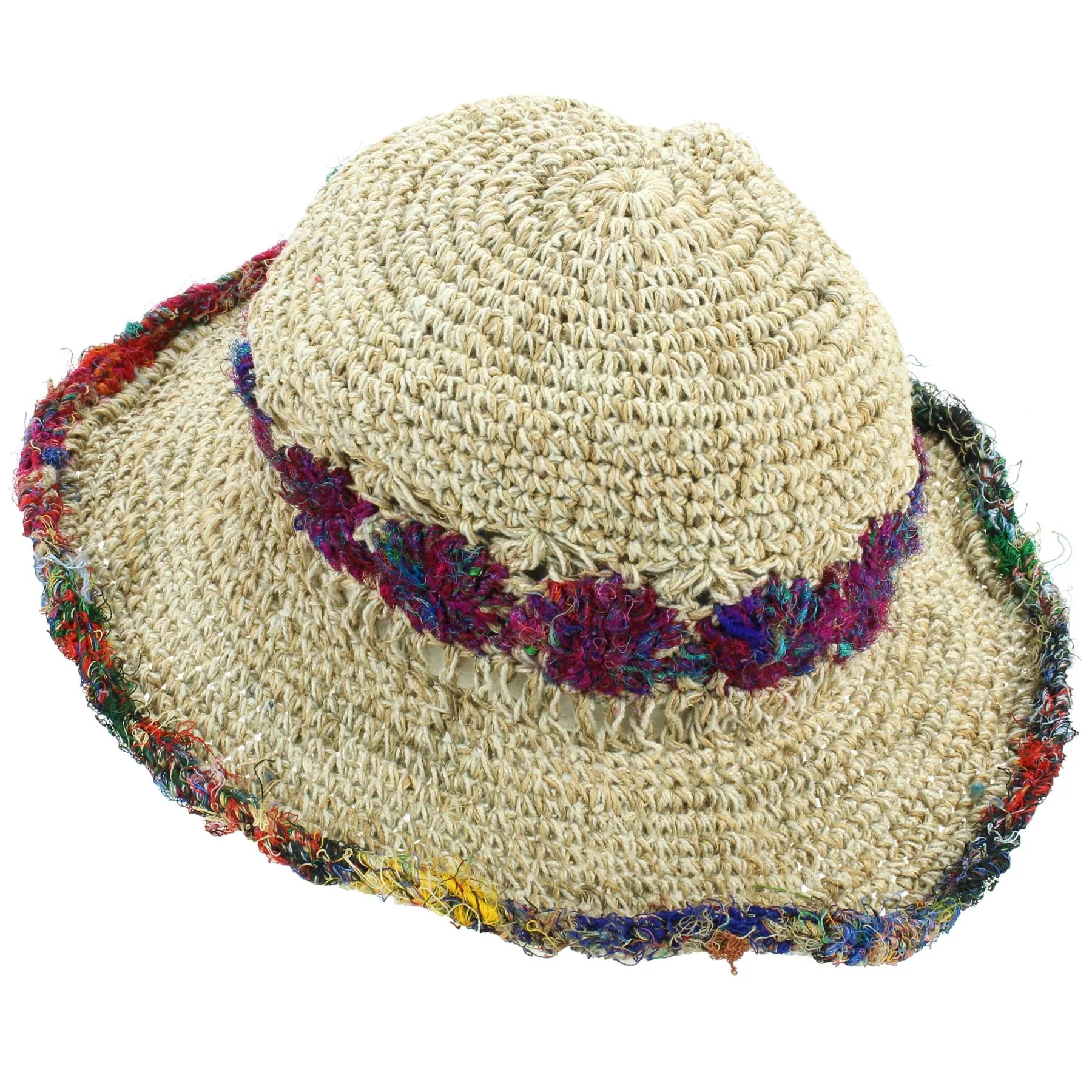 Hemp & Cotton Sun Hat - Crochet Purple