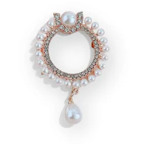 Heritage Style Faux Pearl Wreath Brooch