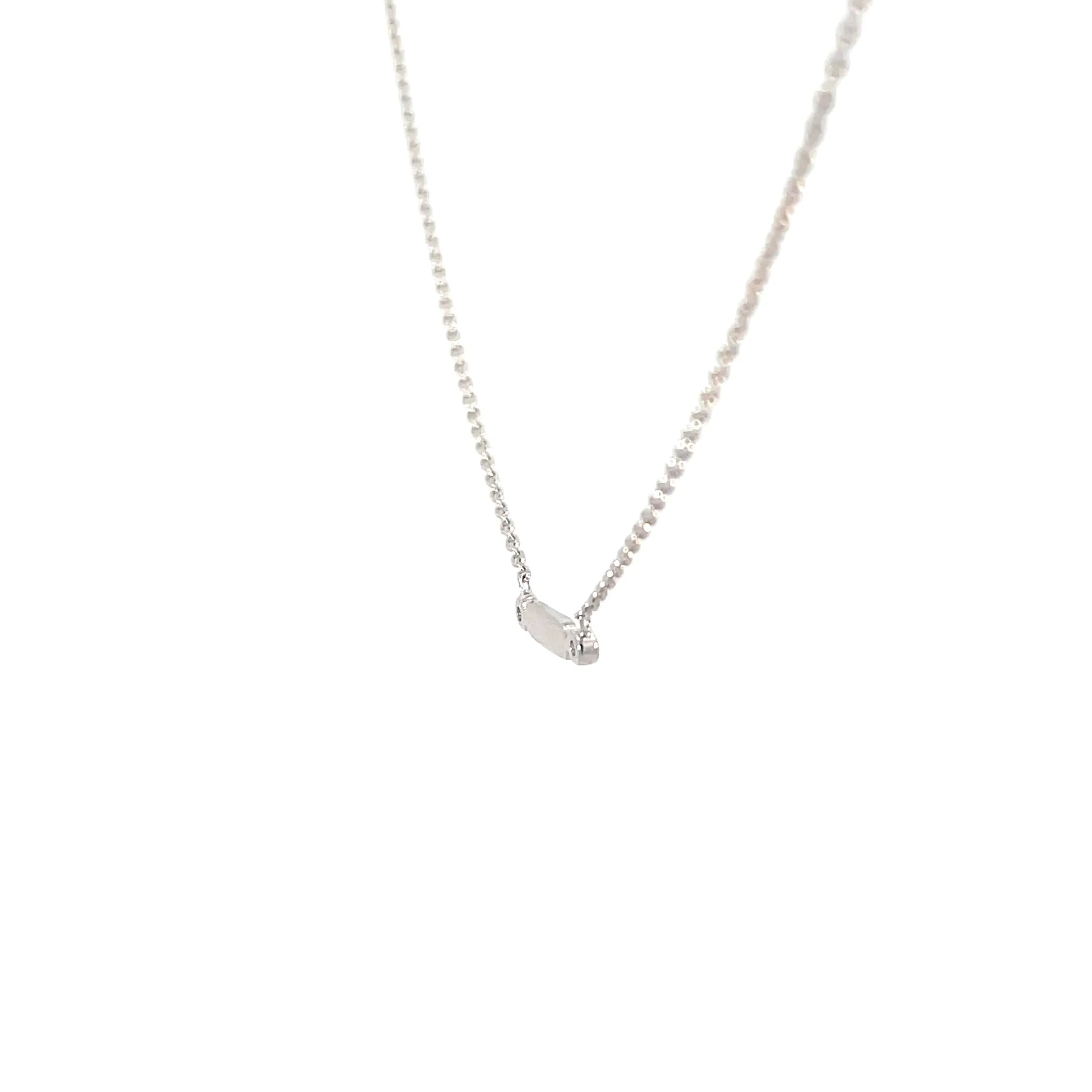 hite Gold Sapphire Bar Pendant Necklace