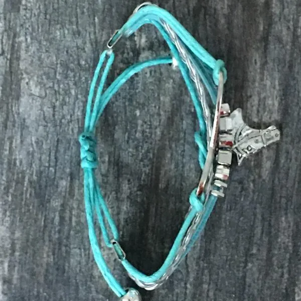 Horse Teal Infinity Bracelet - Pick Charm