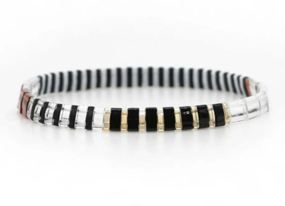 Ibiza Bracelet - Translucent Black and White