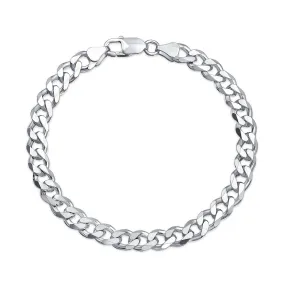 iJuels Pure 925 Silver Curb Mens Bracelet For Men (Silver, White) with Certificate of Authenticity.