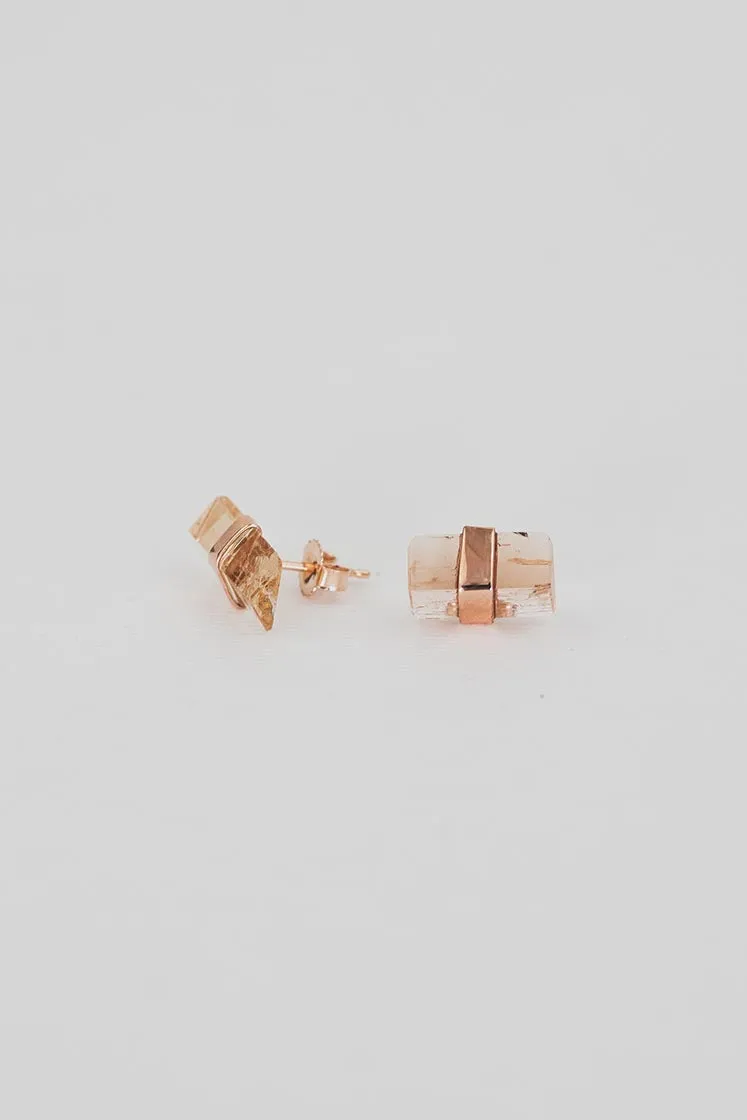 Imperial Topaz 14k Rose Gold Studs