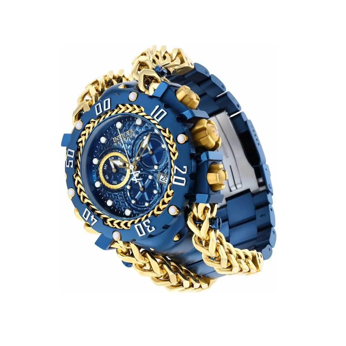 Invicta Men's Chrono Watch - Reserve Gladiator Yellow Gold and Blue Bracelet | 36623