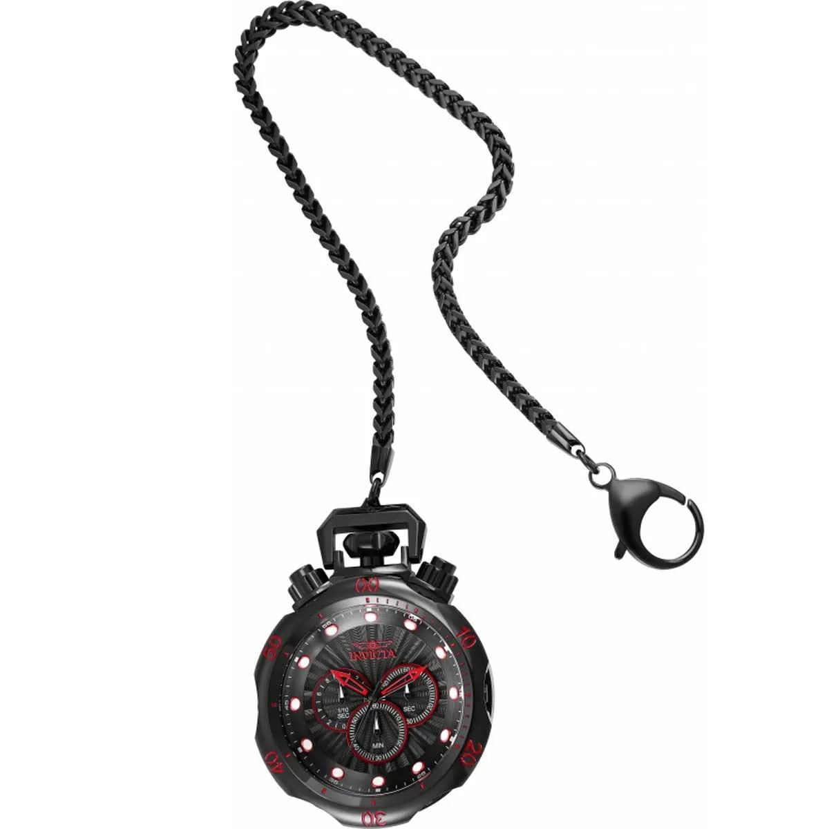 Invicta Men's Japanese Quartz Pocket Watch - Venom Chronograph Black Chain | 34694