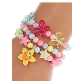 JAB45114 - Flower Bead Stretch Bracelet Set