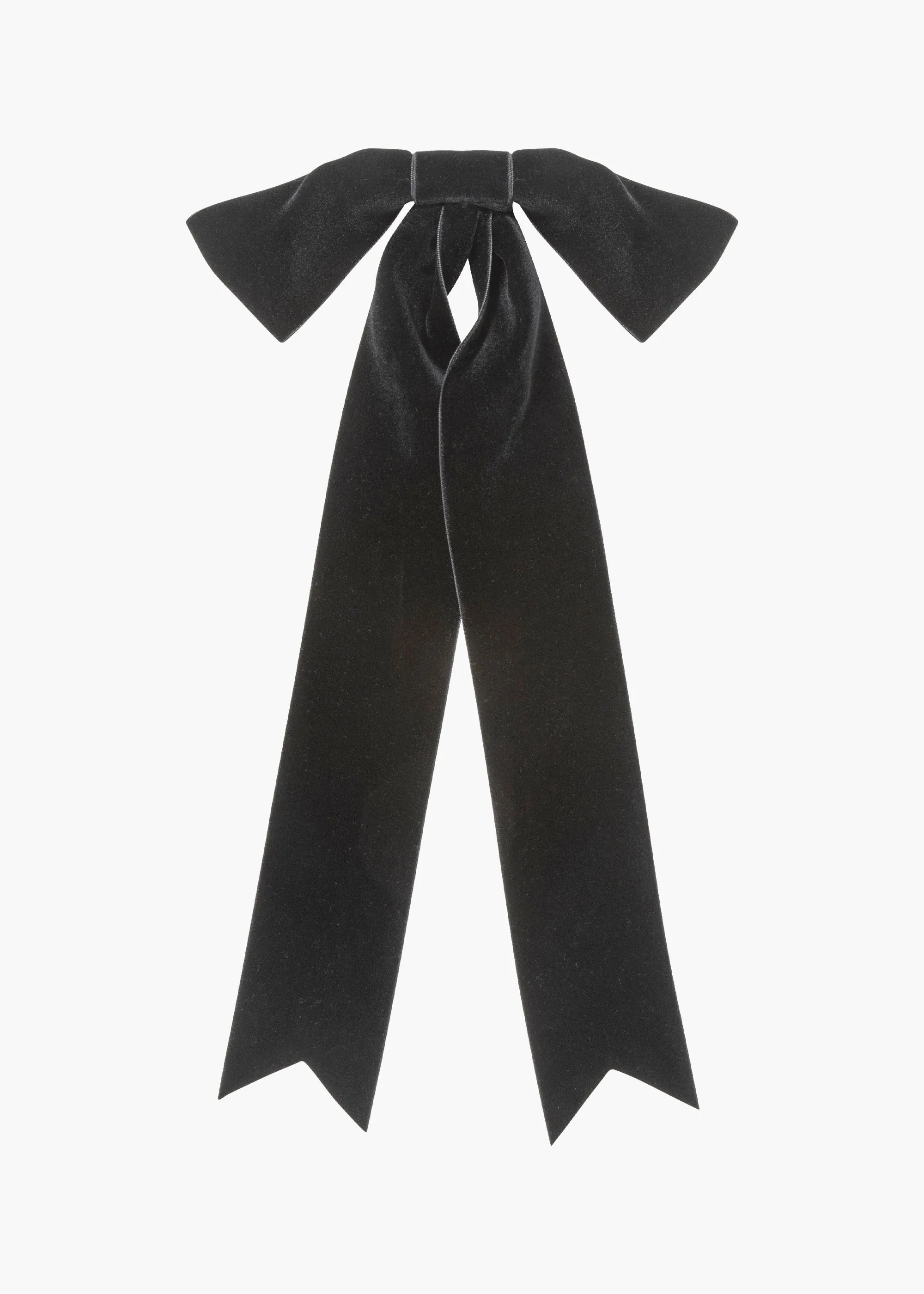 Jacqueline Velvet Bow Barrette -- Black