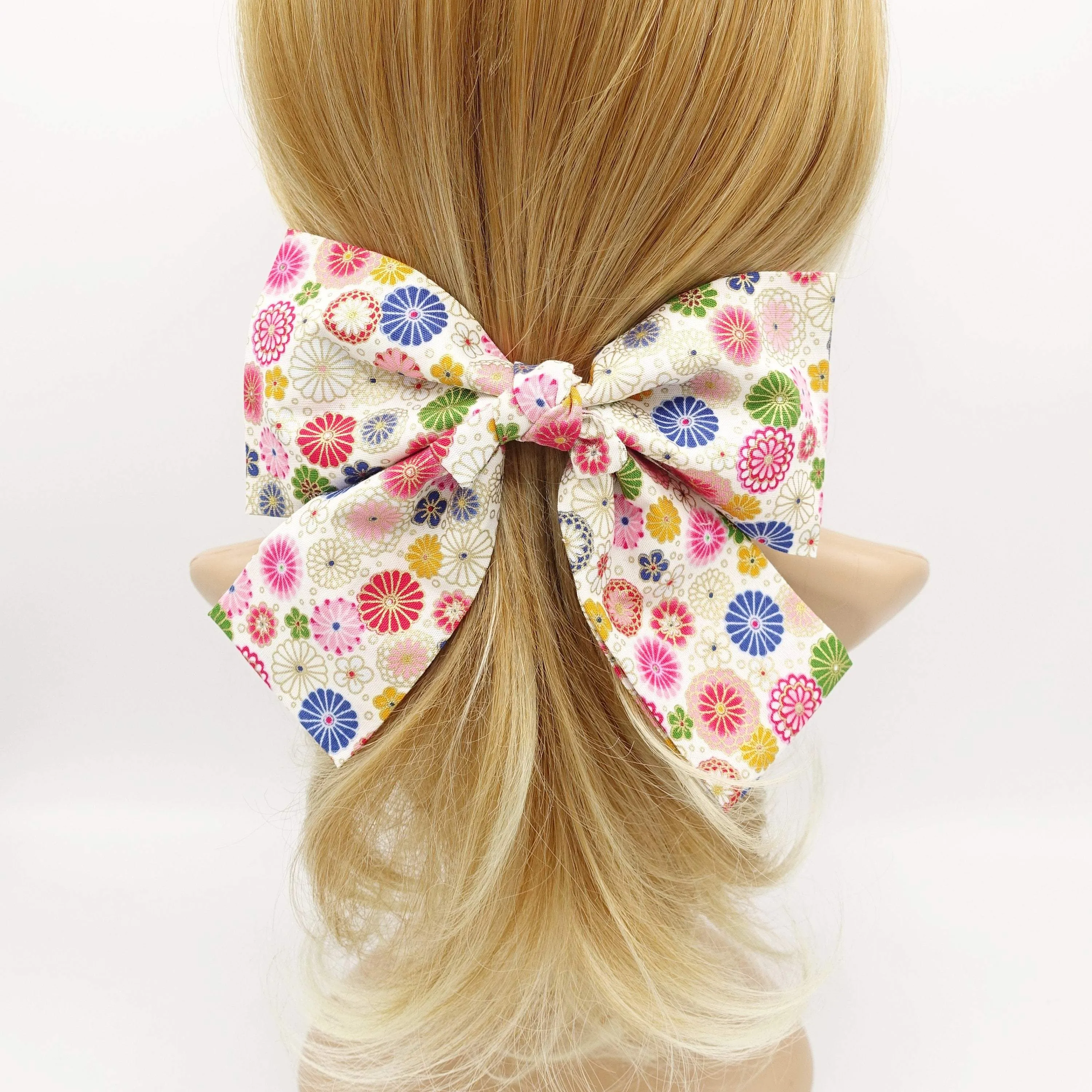 Japanese floral print big  bow