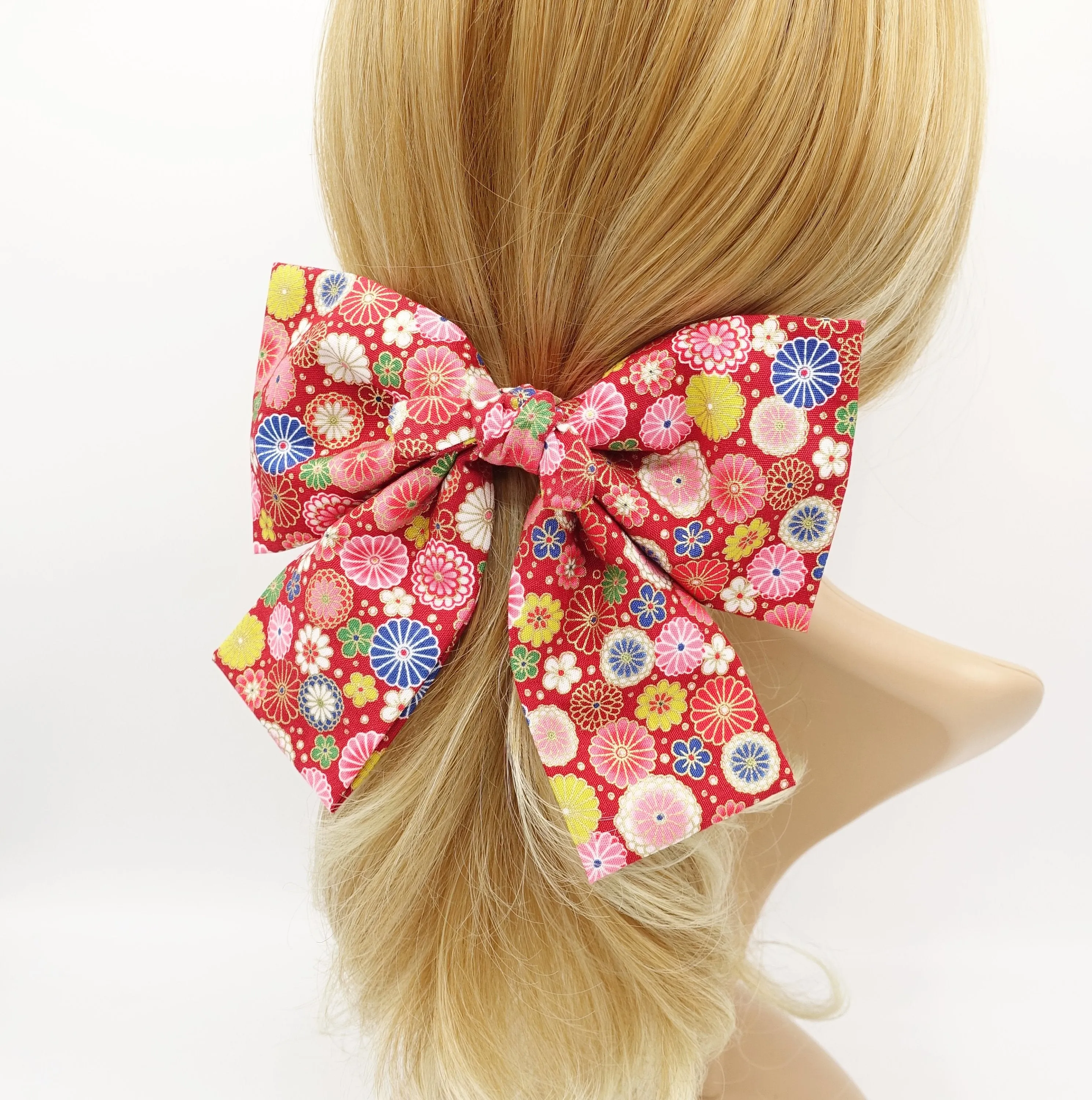 Japanese floral print big  bow