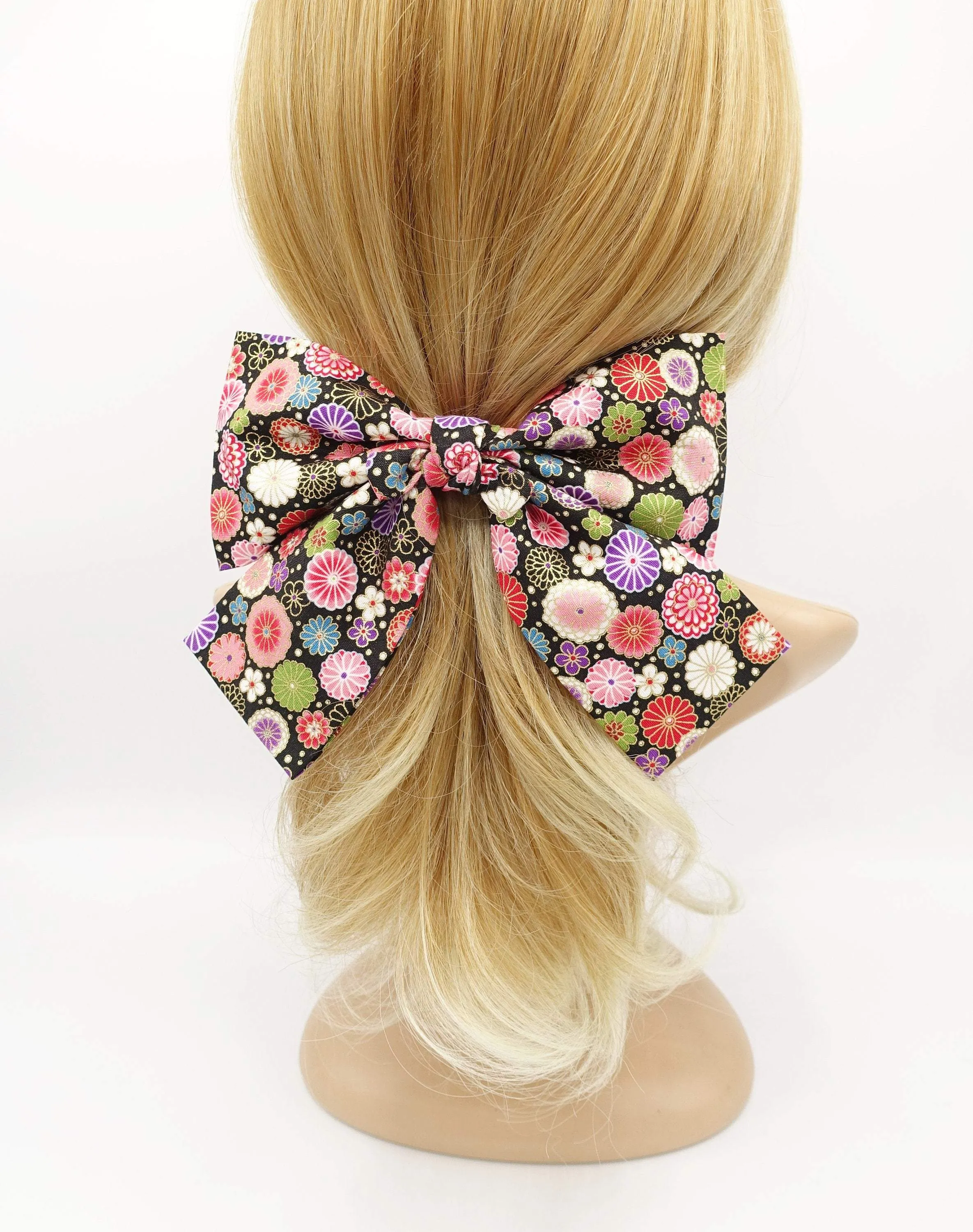 Japanese floral print big  bow