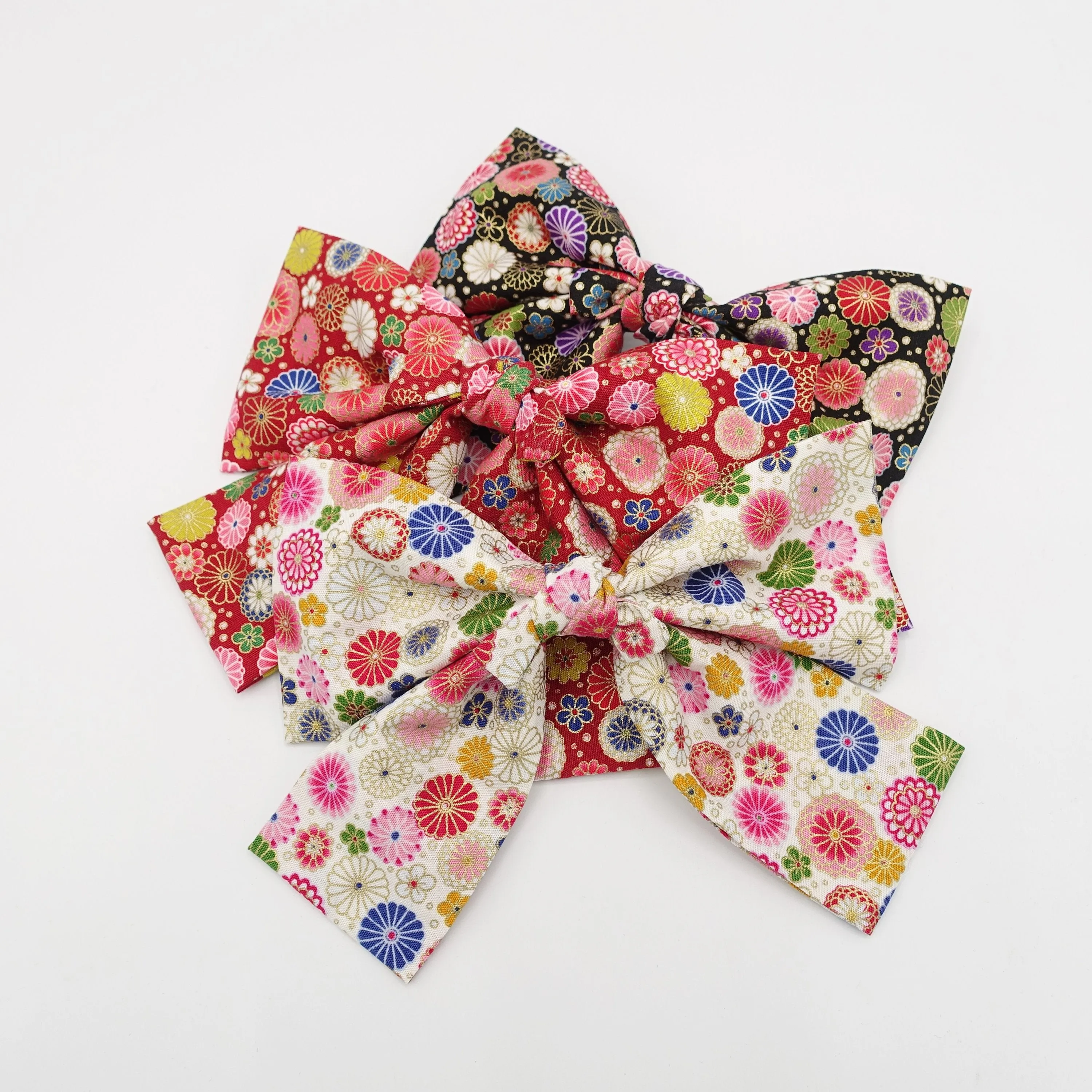 Japanese floral print big  bow