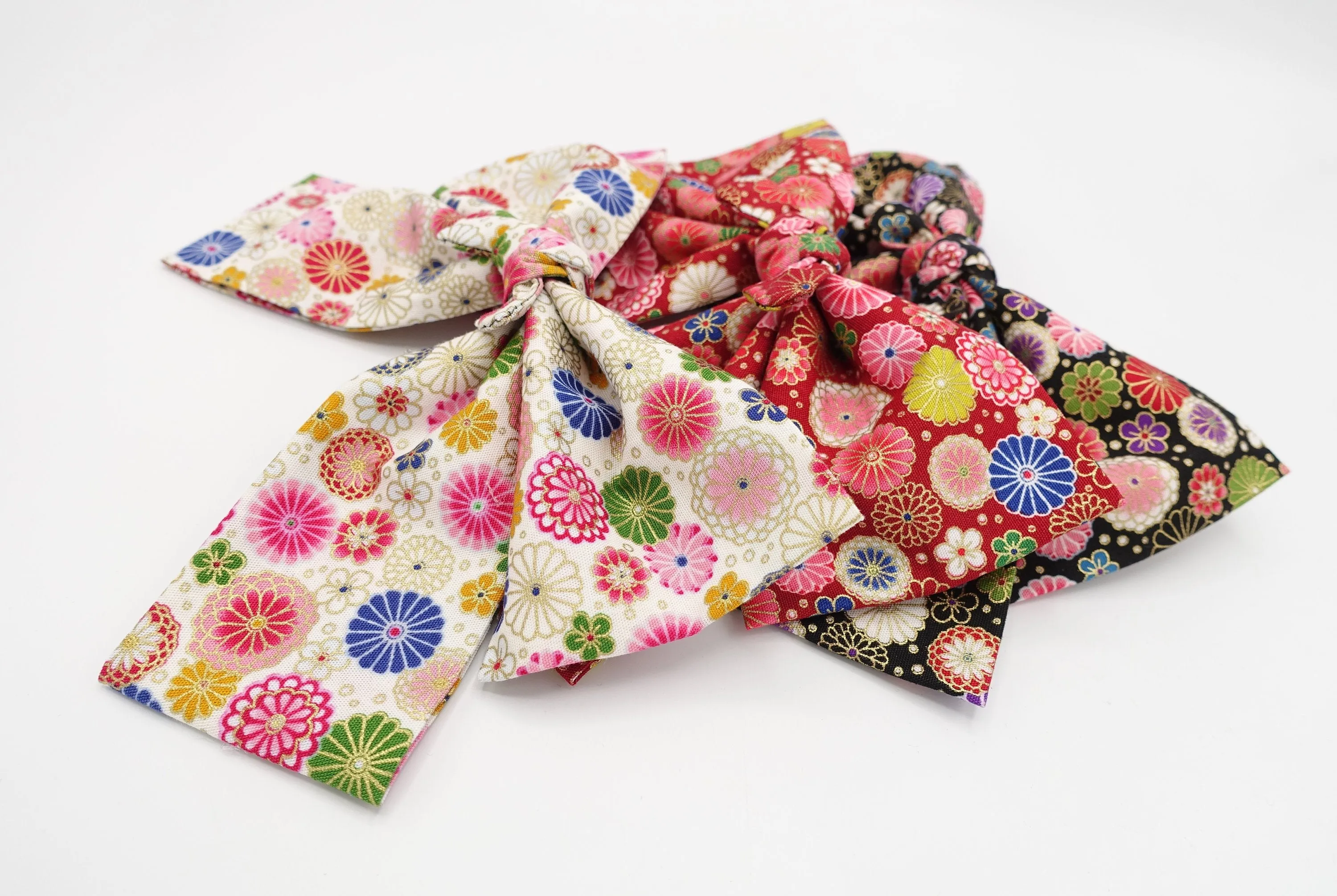 Japanese floral print big  bow