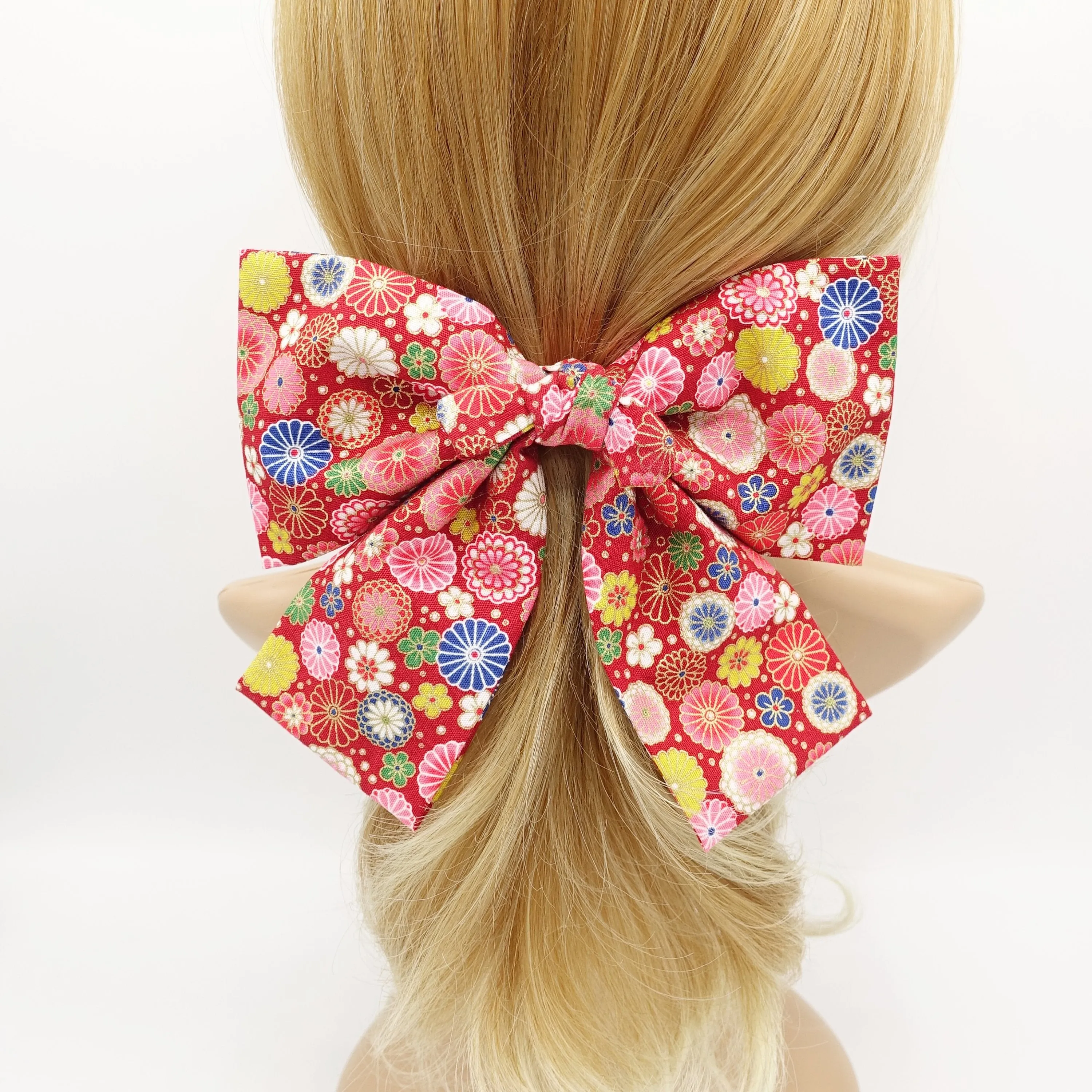 Japanese floral print big  bow