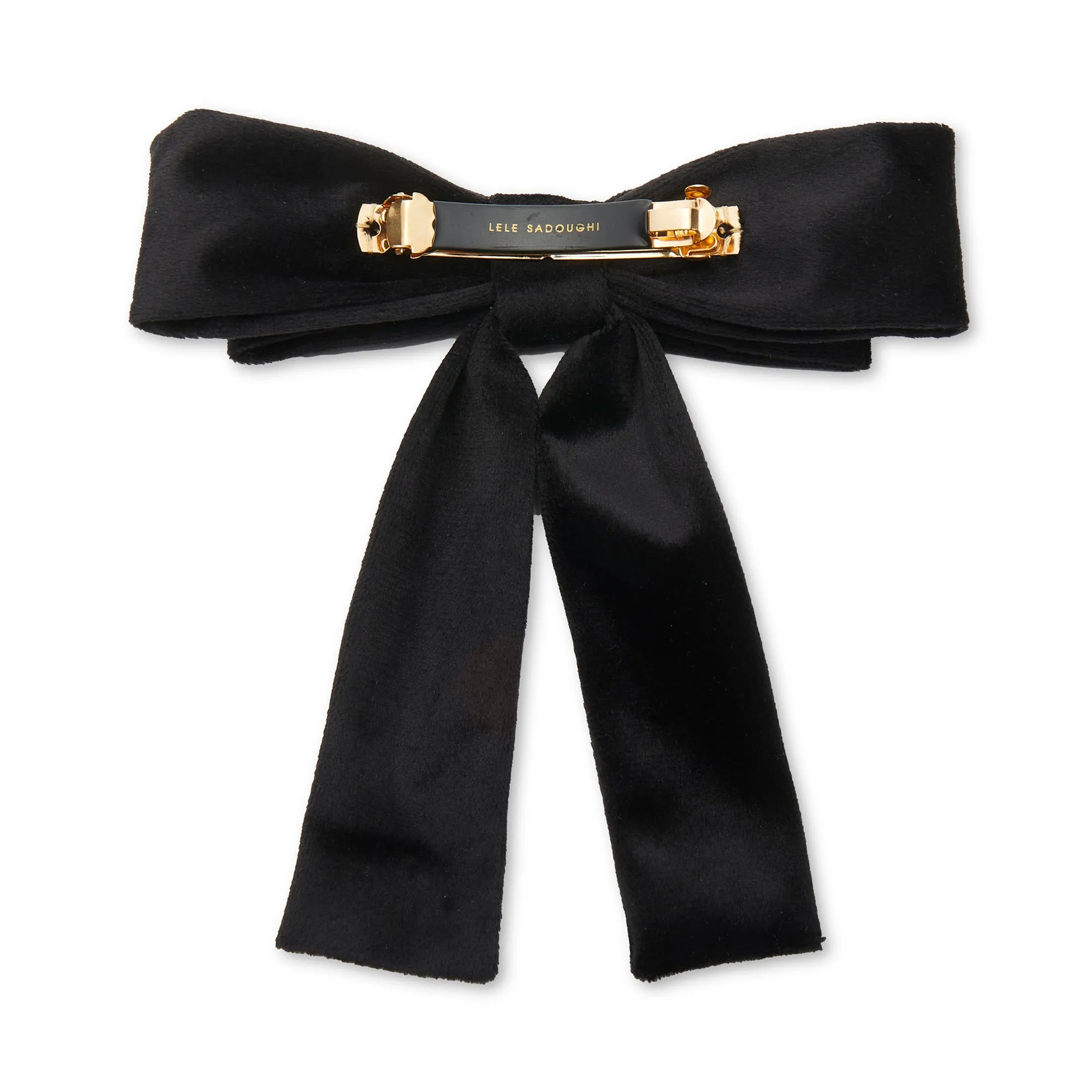 JET VELVET ANTOINETTE BOW BARRETTE