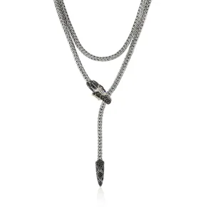 John Hardy Naga Mixed Metals Diamond and Sapphire Lariat