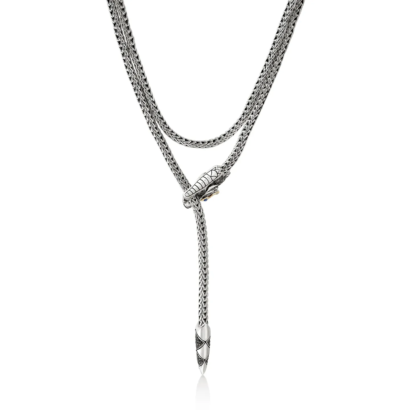 John Hardy Naga Mixed Metals Diamond and Sapphire Lariat