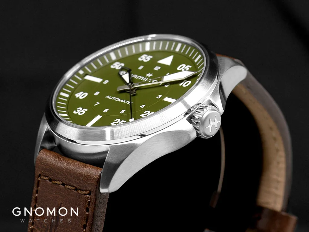 Khaki Aviation Pilot Auto 39mm Army Green Ref. H76305560