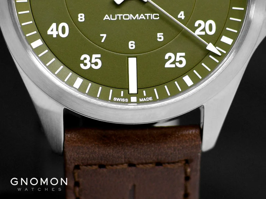 Khaki Aviation Pilot Auto 39mm Army Green Ref. H76305560