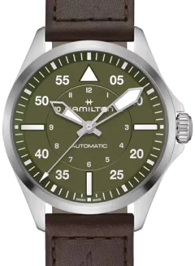 Khaki Aviation Pilot Auto 39mm Army Green Ref. H76305560