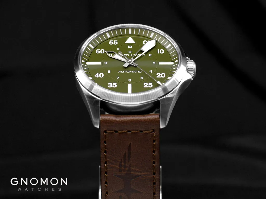 Khaki Aviation Pilot Auto 39mm Army Green Ref. H76305560