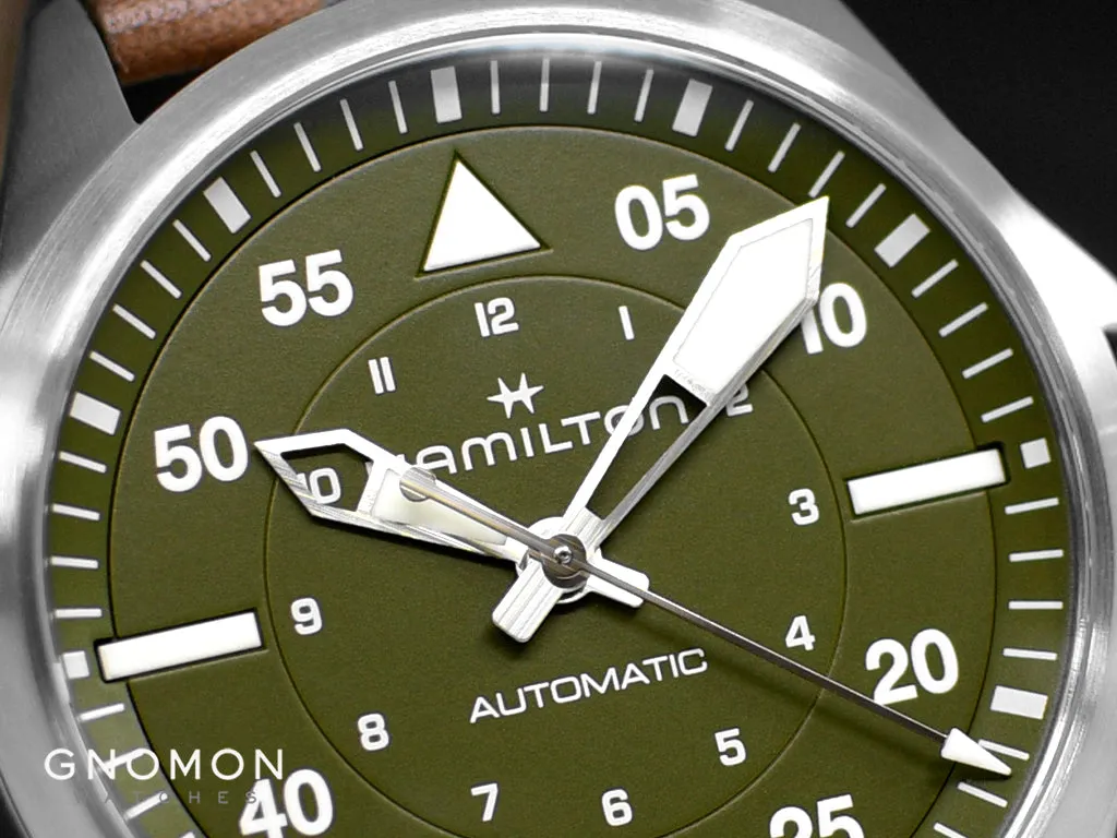 Khaki Aviation Pilot Auto 39mm Army Green Ref. H76305560