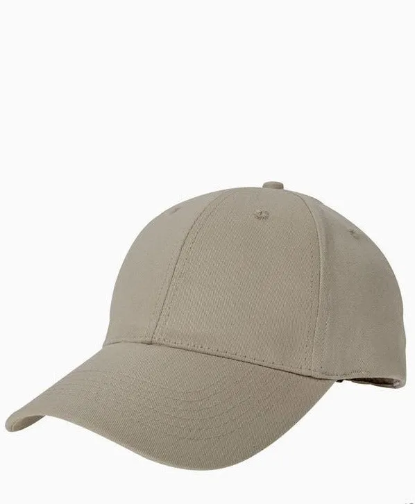 Khaki Unisex 6-Panel Structured Twill Cap