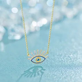 Large Evil Eye Diamond Necklace