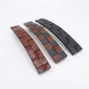 leather hair barrette, mesh leather barrette, authentic leather barrette for women