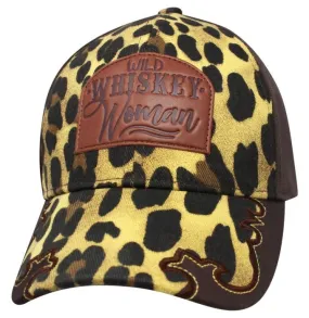 Leopard Print Cowgirl Biker Ball Cap - Wild Whiskey Woman