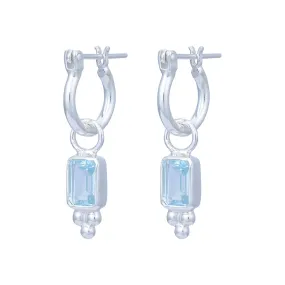 Lia Blue Topaz Sterling Silver Mini Hoop Earrings