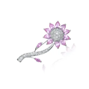 Louise Soleil Pink Sunflower Pin