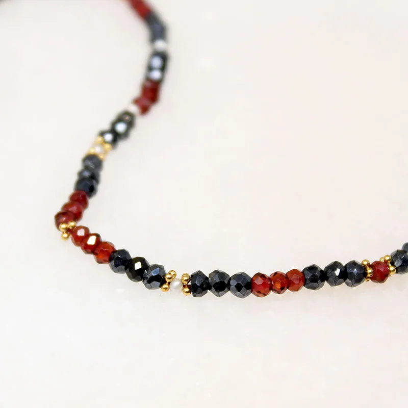 Love & Passion Garnet & Black Zircon Necklace by Ancient Influences