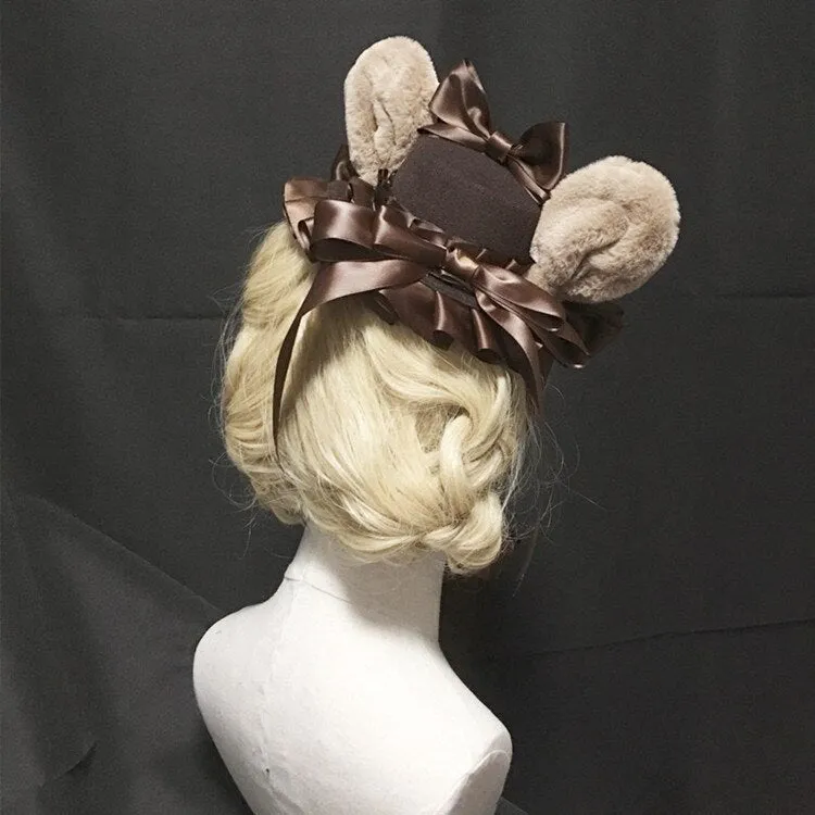 Lovely Bear Ear Mini Top Hat Cute Lolita Headpiece