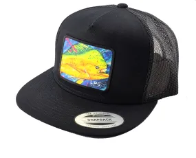 LPG Apparel Co. Mahi Vibes Splatter Classic Snapback Flat Brim Trucker Hat