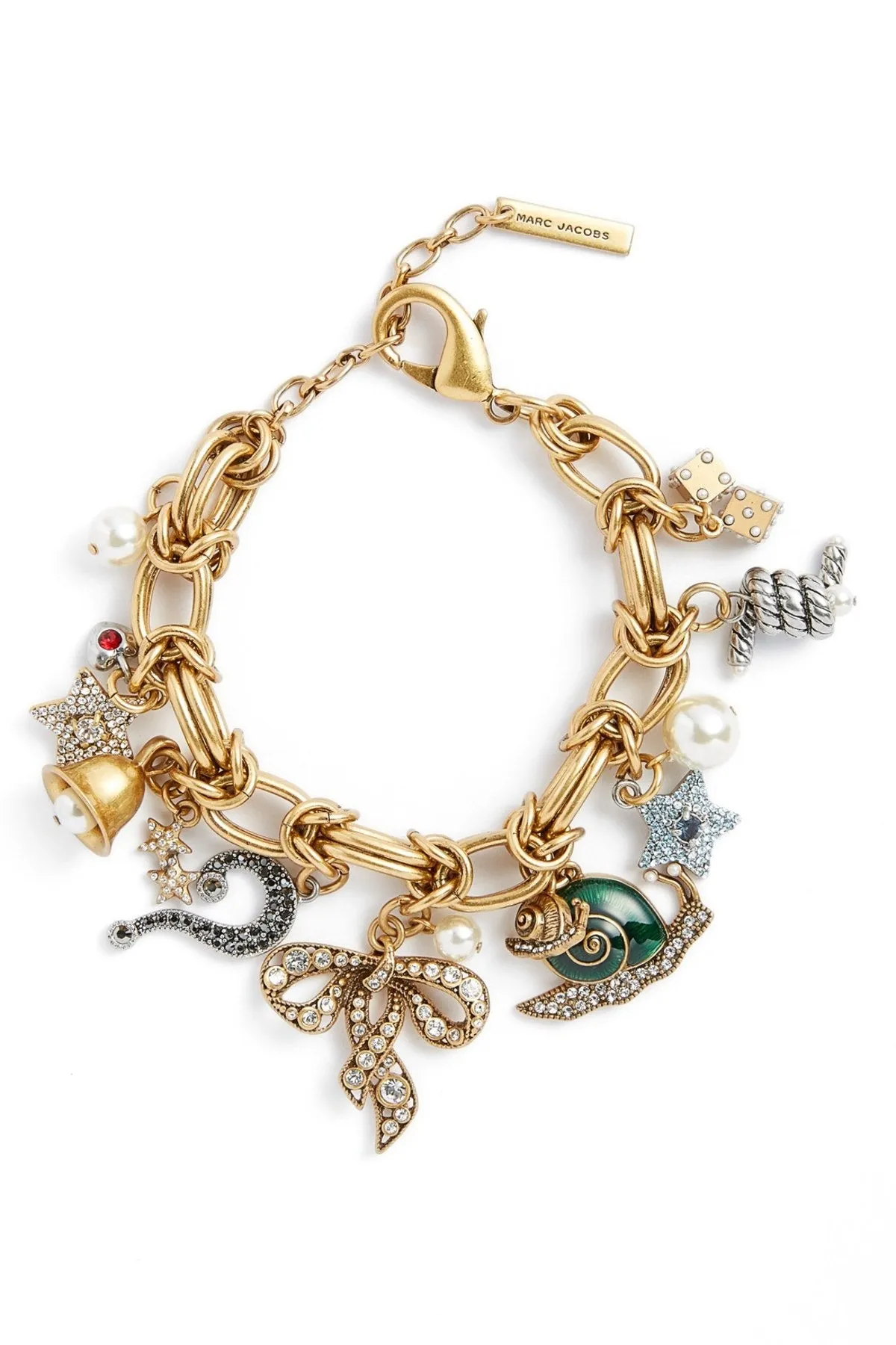 Marc Jacobs Swarovski Crystal Embellished Charm Bracelet