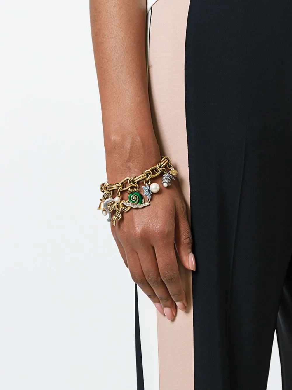 Marc Jacobs Swarovski Crystal Embellished Charm Bracelet