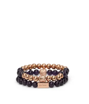 MATT&NAT Calming Bead & Charm Bracelet (buddha) - 2 Pack Set