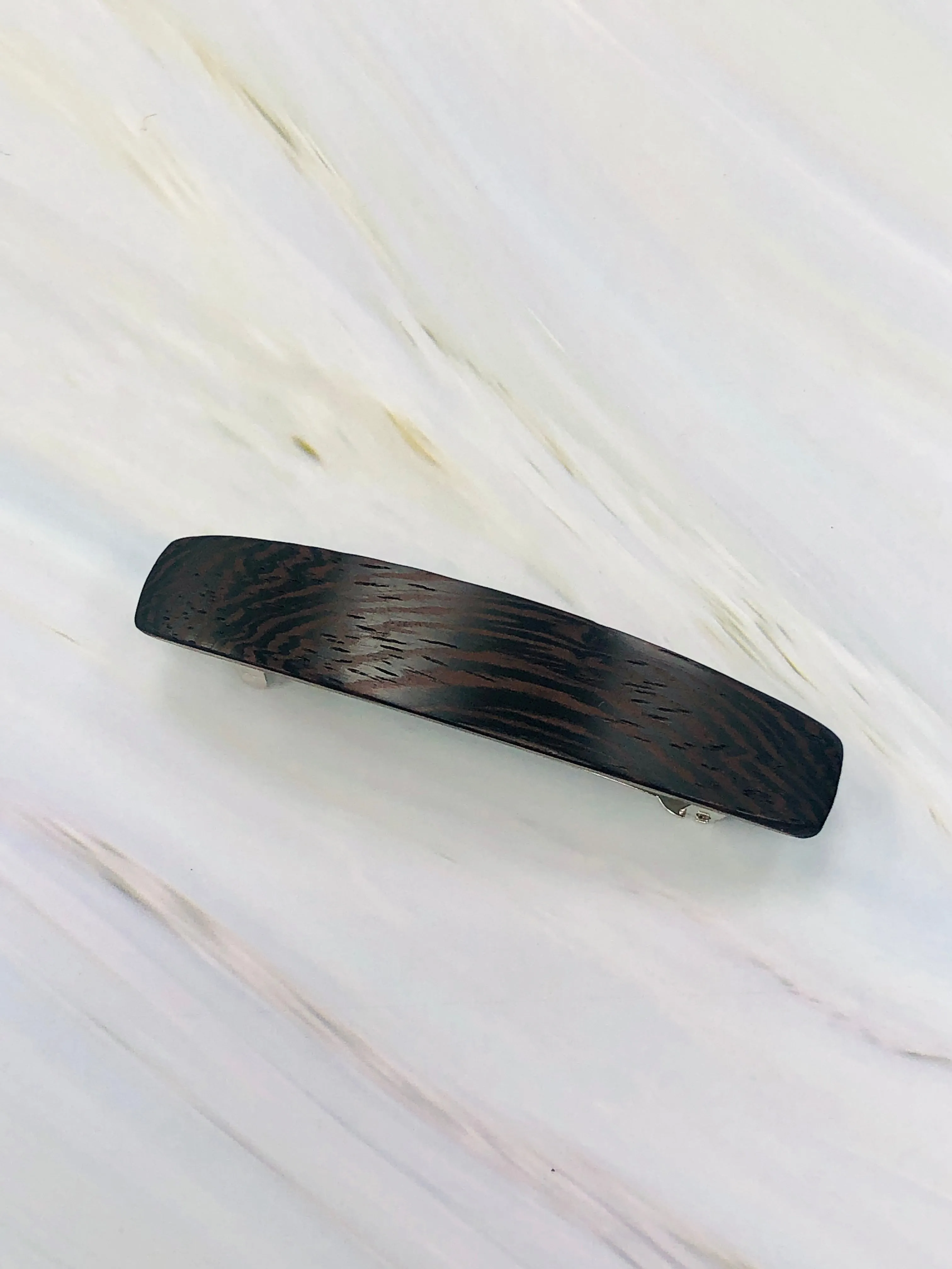 Medium Wenge Wood Hair Barrette, wood barrette, wooden barrette