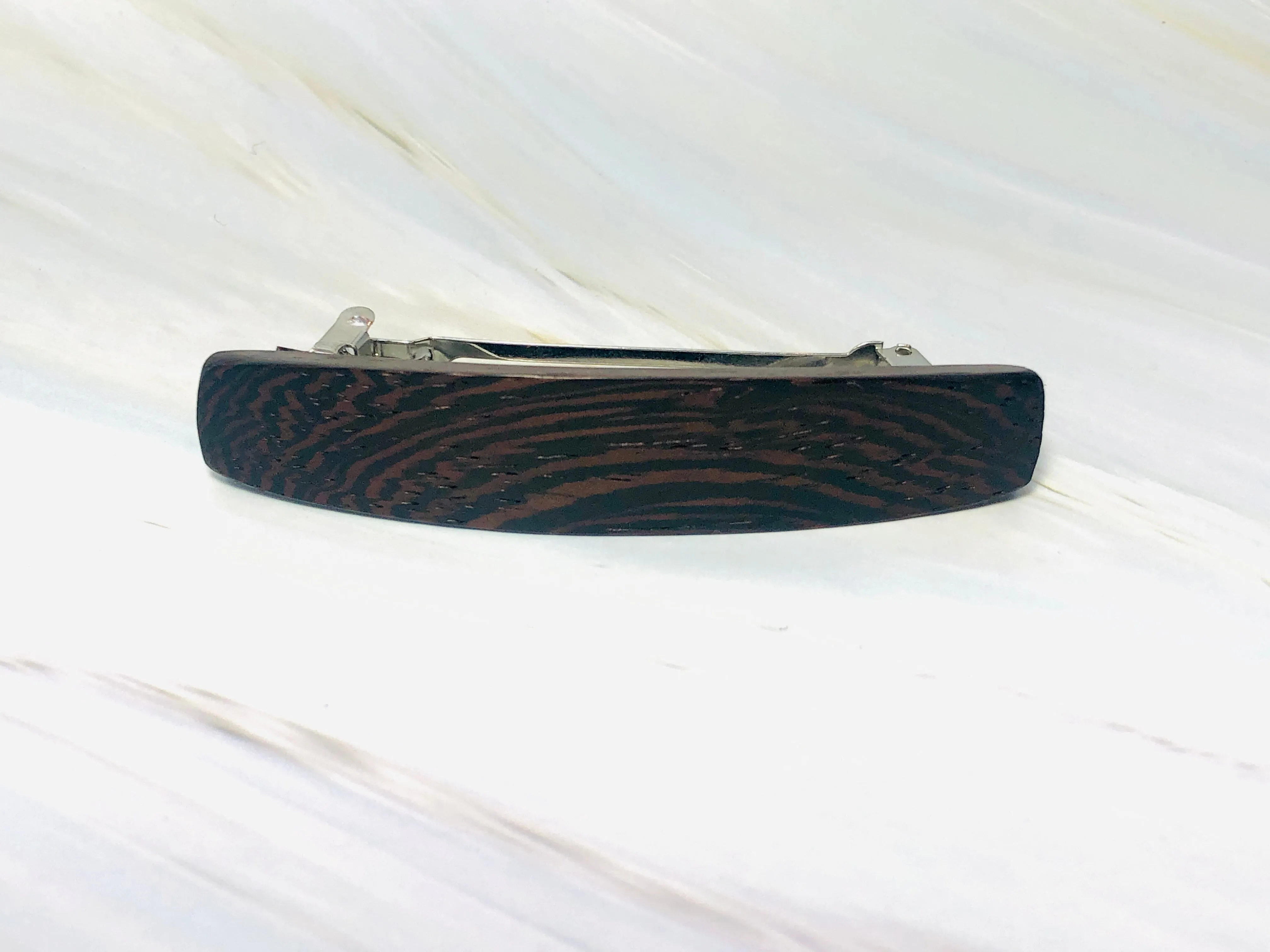 Medium Wenge Wood Hair Barrette, wood barrette, wooden barrette