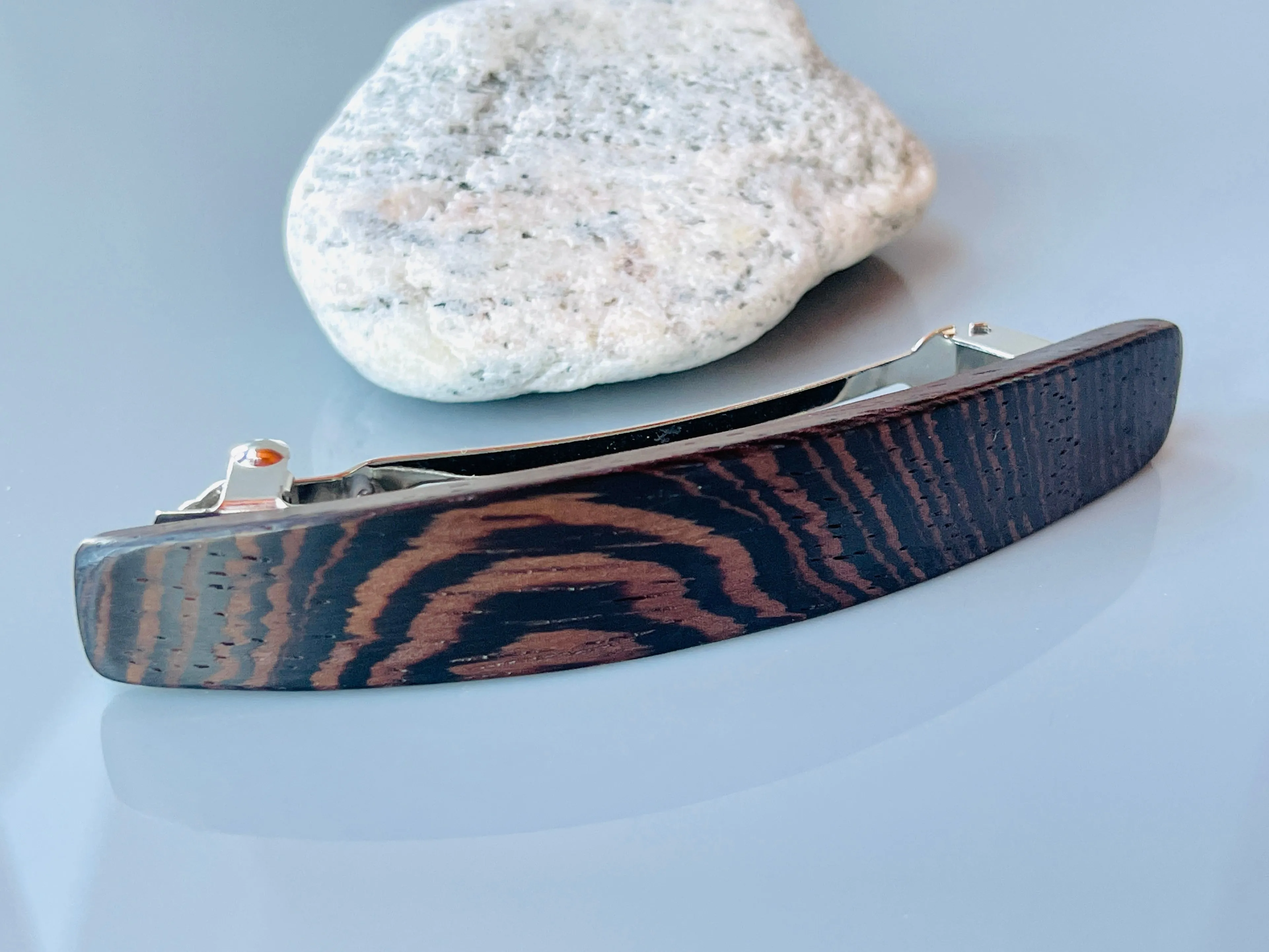 Medium Wenge Wood Hair Barrette, wood barrette, wooden barrette