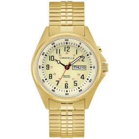 MEN'S GOLD-TONE STEEL CARAVELLE TRADITIONAL WATCH WITH BACKLIGHT