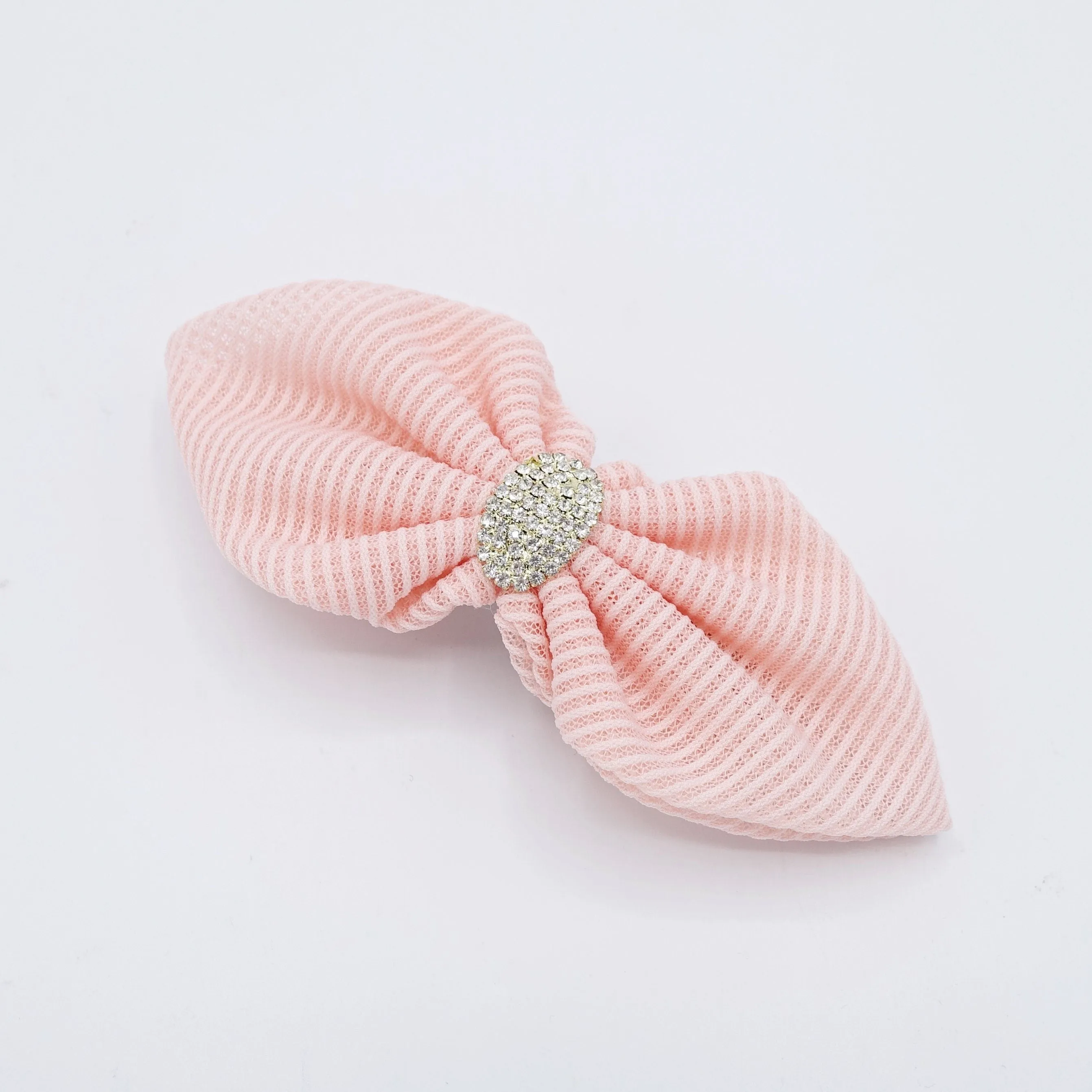 mesh pointed hair bow rhinestone embellished women hair barrette