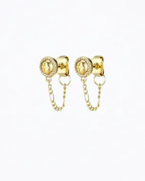 Mini Hardware Chain Stud Earrings in Gold/Clear | Gold/Clear