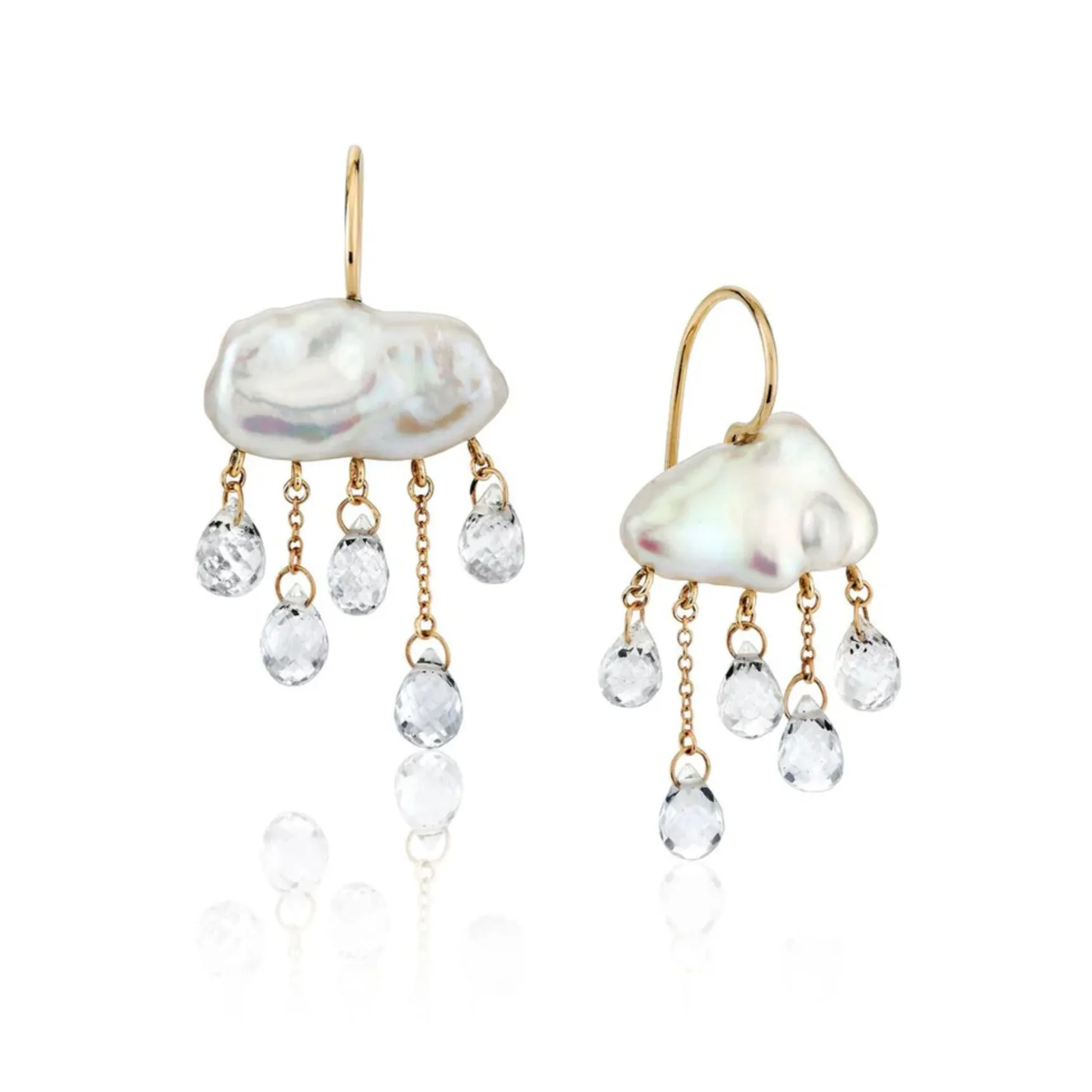 Monsoon Earrings, White Pearl